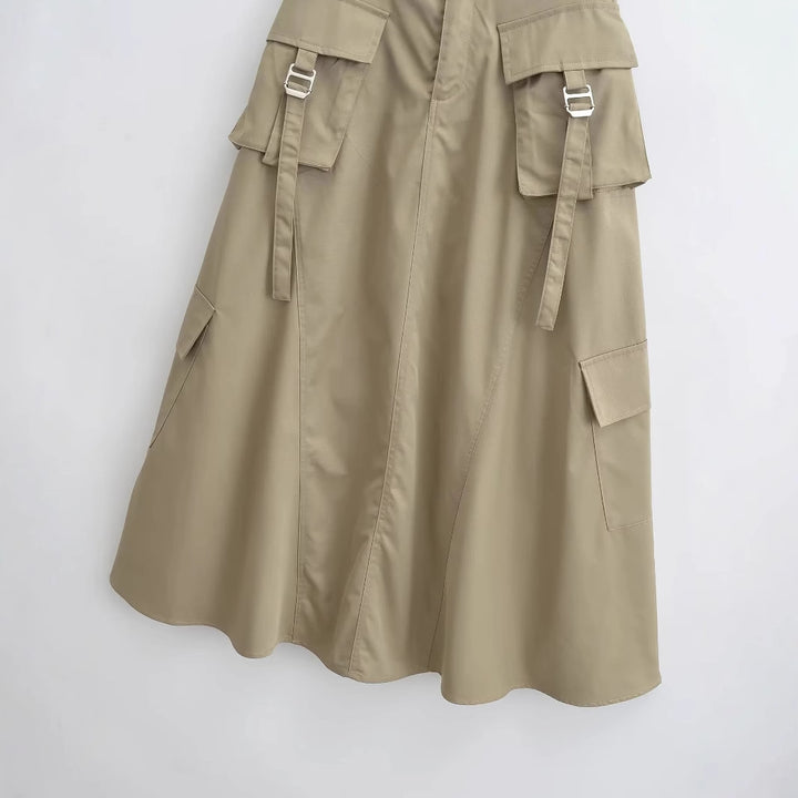 Damen Midirock mit praktischen Cargo-Taschen und elegantem Schnitt Drune