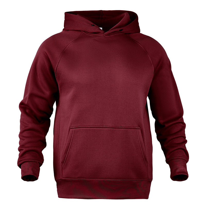 Unisex nan weicher Baumwollfleece Kapuzenpullover mit Kängurutasche und Raglanärmeln Drune