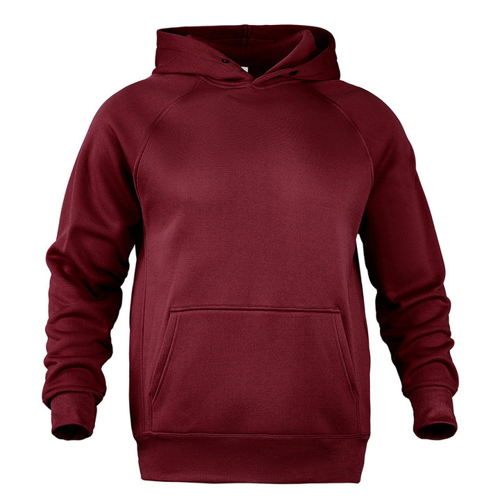 Unisex nan weicher Baumwollfleece Kapuzenpullover mit Kängurutasche und Raglanärmeln Drune