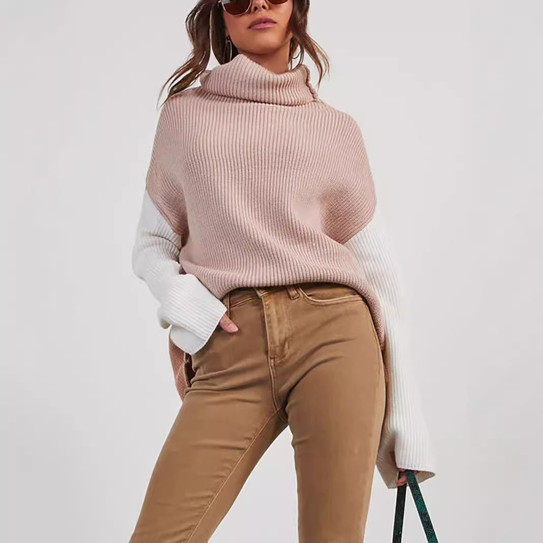 Damen modischer Rollkragenpullover im eleganten Rippdesign Drune