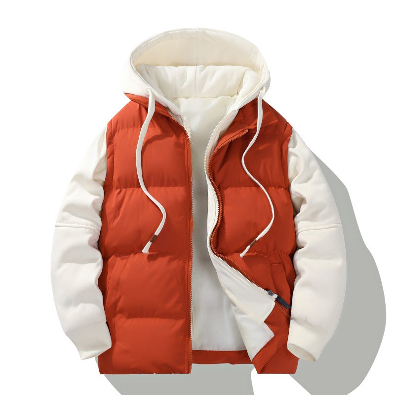 Herren zweilagige Kapuzen-Steppjacke mit abnehmbarer Wattierung und weichen Ärmelpanelen Drune