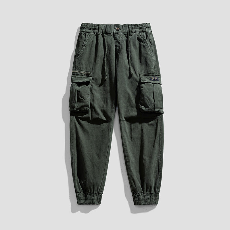 Herren Cargo-Joggerhose aus Baumwollmix mit Elastischem Tunnelzugbund und Multifach‑Taschen Drune