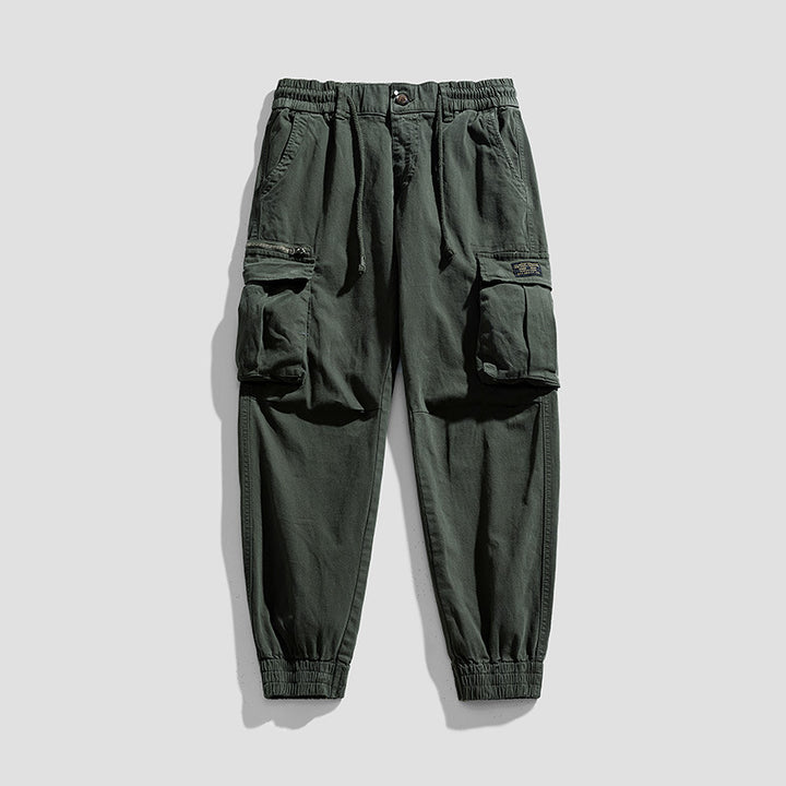 Herren Cargo-Joggerhose aus Baumwollmix mit Elastischem Tunnelzugbund und Multifach‑Taschen Drune