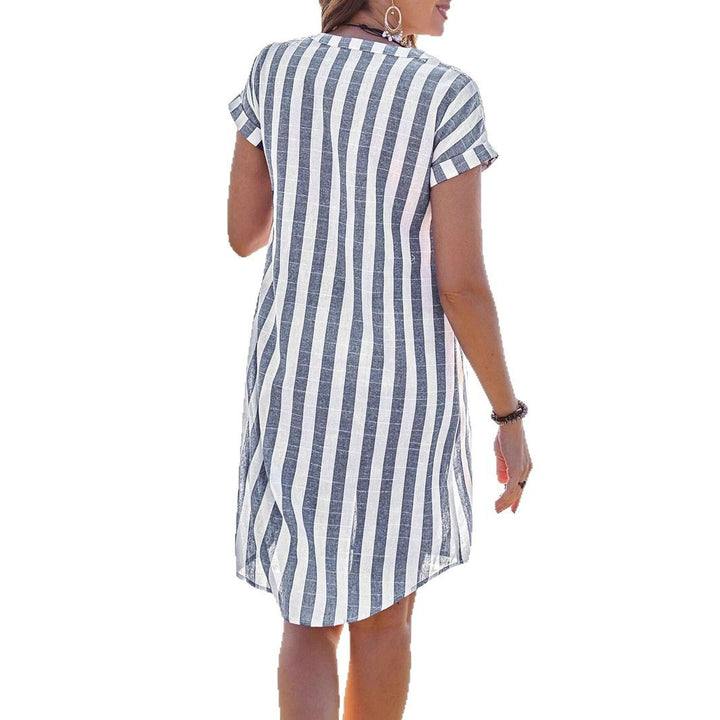 Damen Hemdkleid mit Streifenmuster Drune