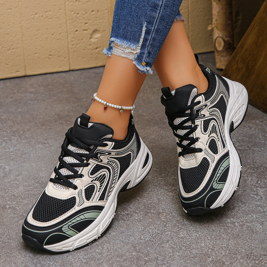Damen Sportliche Sneakers mit atmungsaktivem Netzdesign und dämpfender Sohle Drune