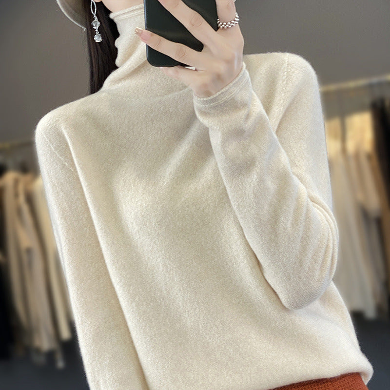 Damen Weicher Feinstrick-Rollkragenpullover mit kaschmirähnlicher Haptik und verlängerten Bündchen Drune