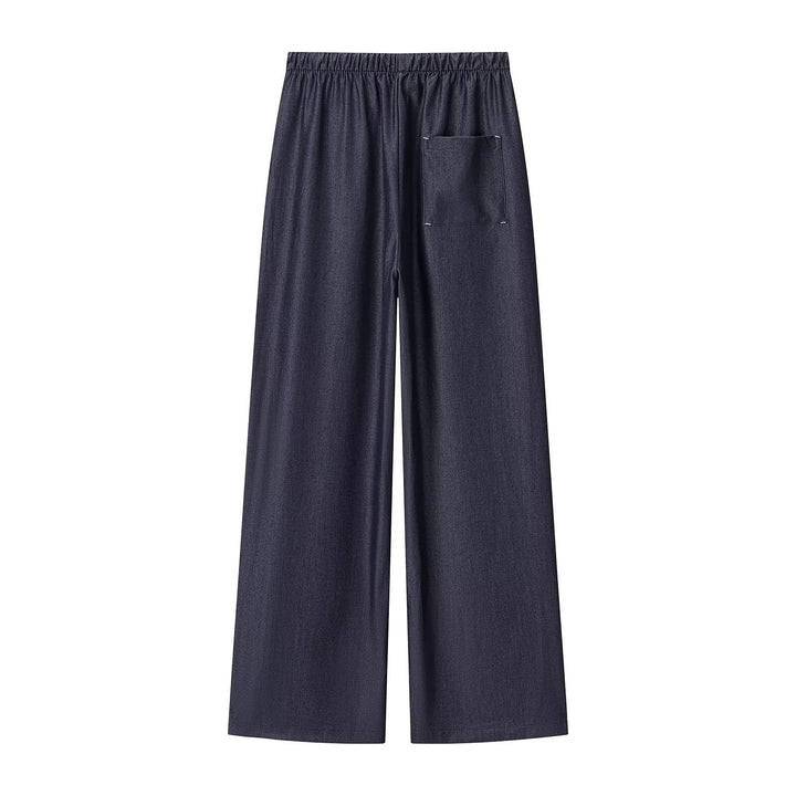 Damen weite Palazzo‑Hose mit Elastikbund und Tunnelzug Drune