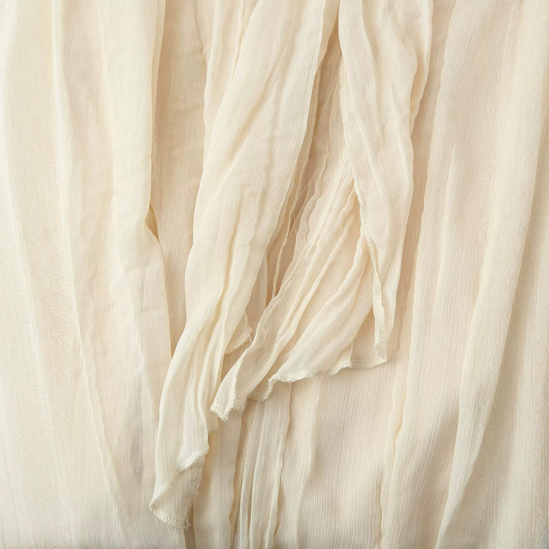 Damen Plissierte Chiffon‑Bluse mit Schleifenkragen und geraffter Saumlinie Drune