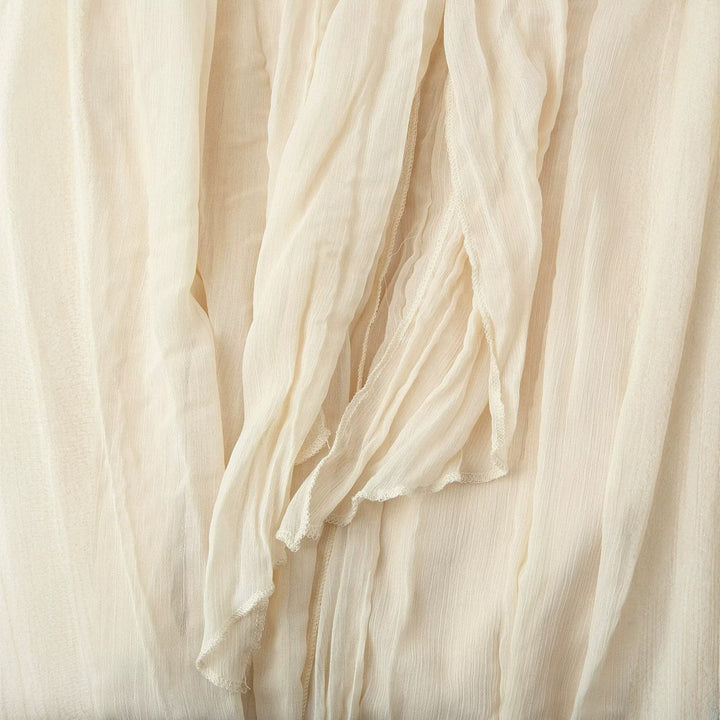 Damen Plissierte Chiffon‑Bluse mit Schleifenkragen und geraffter Saumlinie Drune
