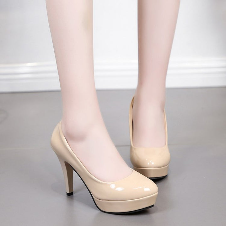Damen Plateau-Pumps mit glänzendem Obermaterial und ergonomischem Fußbett Drune
