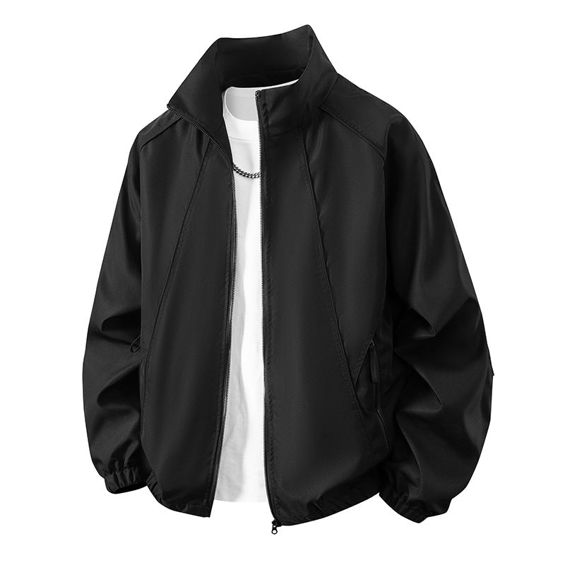 Herren Leichte windabweisende Übergangsjacke mit Stehkragen und elastischen Bündchen Drune