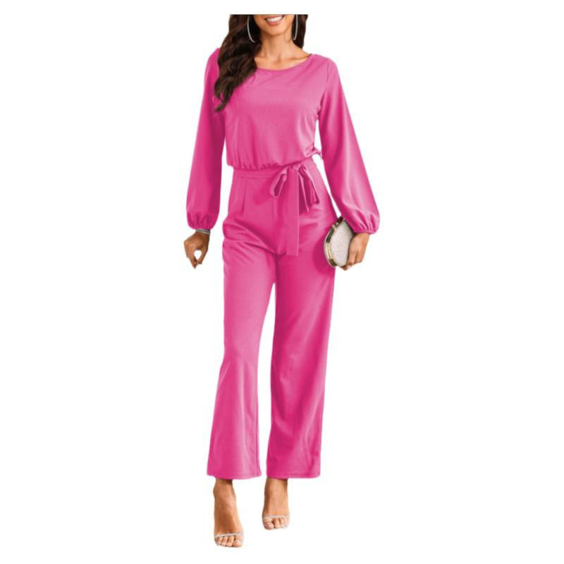 Damen eleganter Jumpsuit mit eleganten Ärmeln und tailliertem Schnitt Drune