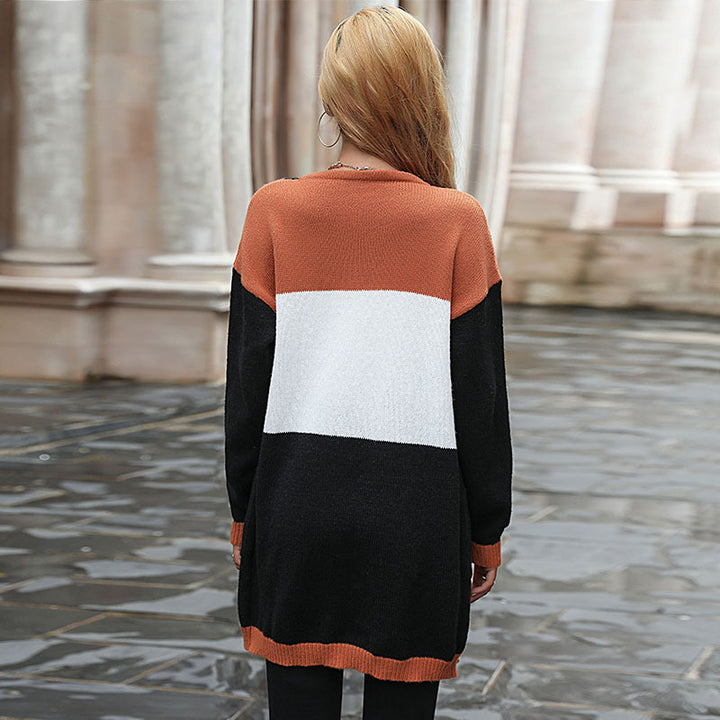 Damen Lässiger Strickcardigan mit geometrischem Muster Drune
