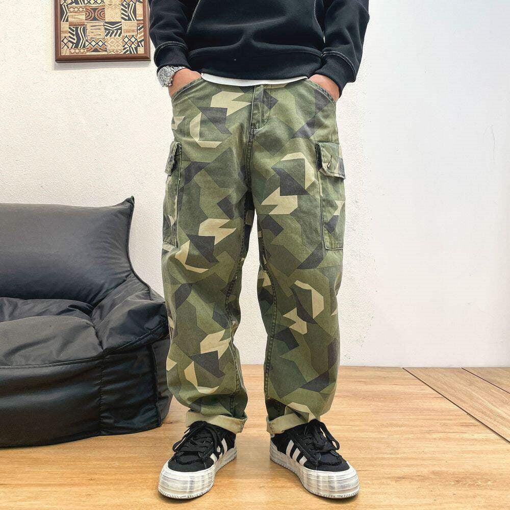 Herren Cargo-Hose mit Camouflage-Muster Drune