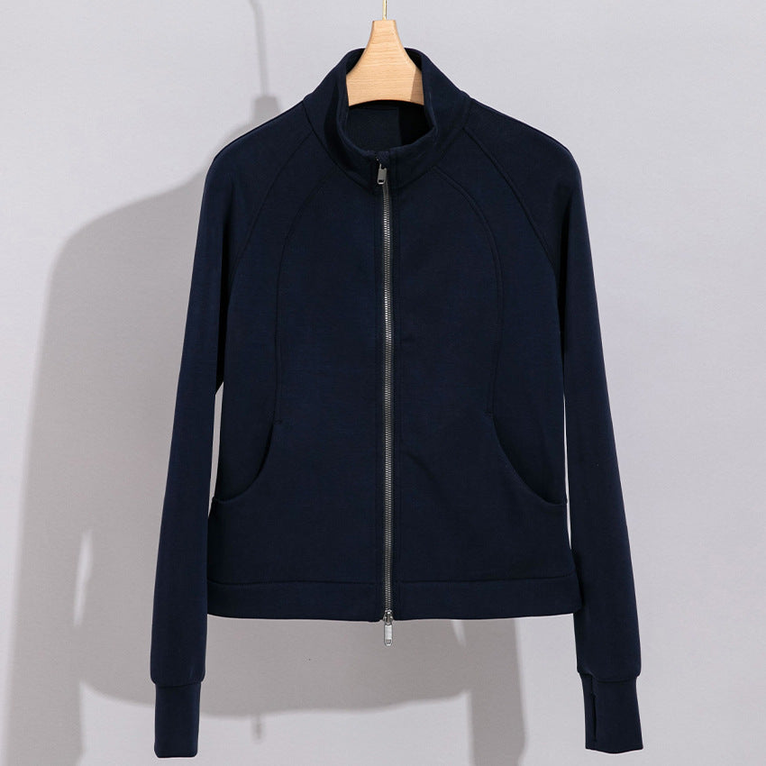 Damen Performance-Trainingsjacke mit Stehkragen und Daumenloch Drune