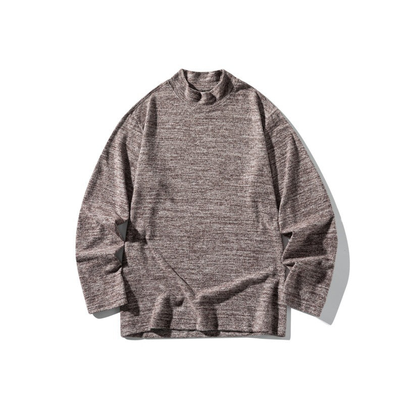 Unisex Feinstrick-Mockneck-Pullover mit melierter Struktur und relaxed Fit Drune