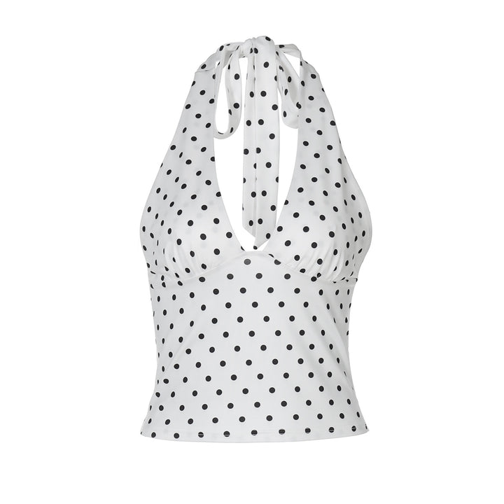 Damen Polka-Dots Haltertop Drune