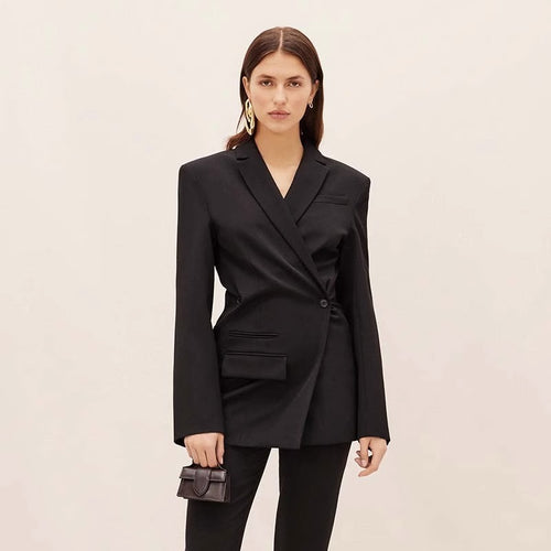 Damen Modern geschnittener Blazer mit asymmetrischem Design Drune