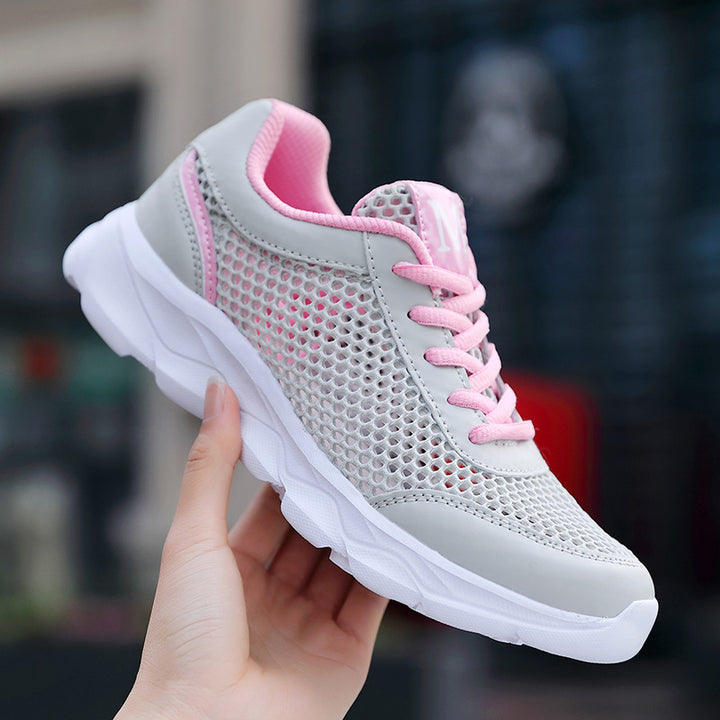 Damen nan leichte Netz-Sneaker mit belüftetem Obermaterial und stoßdämpfender Wellenlaufsohle Drune