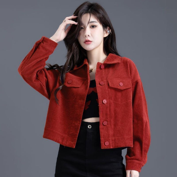 Damen Kordjacke mit modernen Details Drune