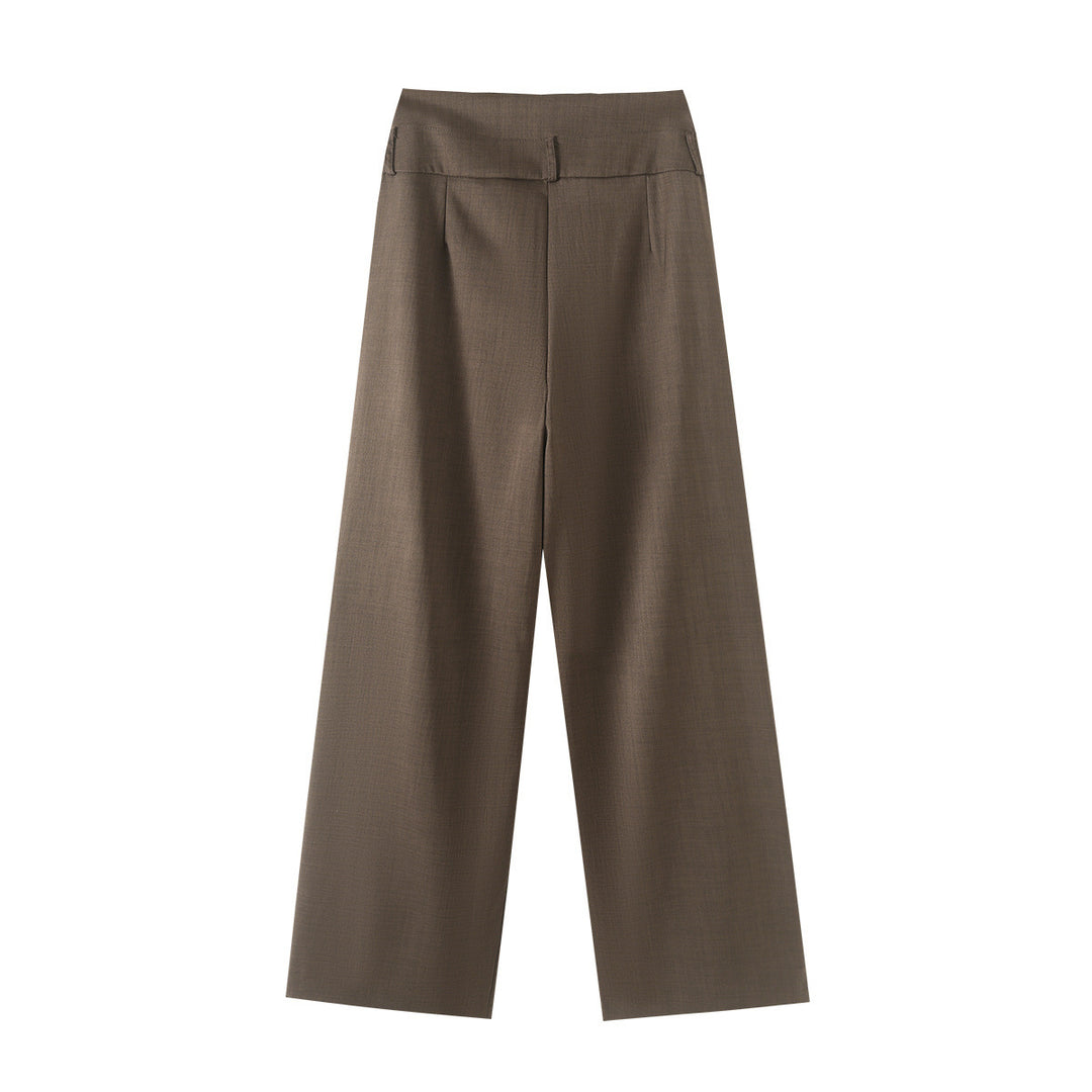 Damen nan cropped Reversblazer-Set mit kurzem Sakko und Highwaist Weitbein-Hose Drune