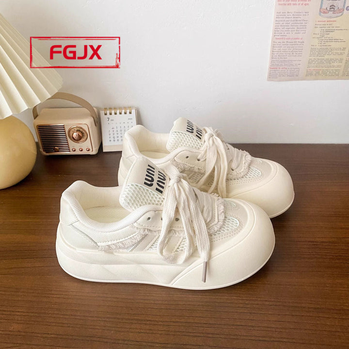 Damen Sportliche Sneakers mit atmungsaktivem Mesh und voluminöser Sohle Drune