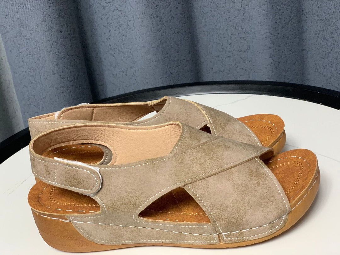 Damen Komfort-Sandalen mit anatomisch geformtem Fußbett und rutschfester Sohle Drune