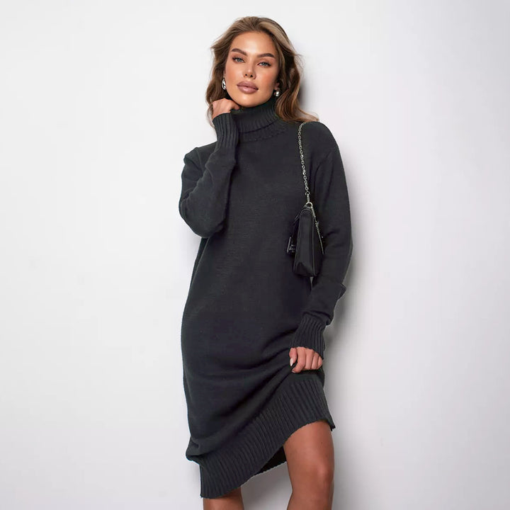 Damen Strickkleid mit rollkragen und lässigem Schnitt Drune