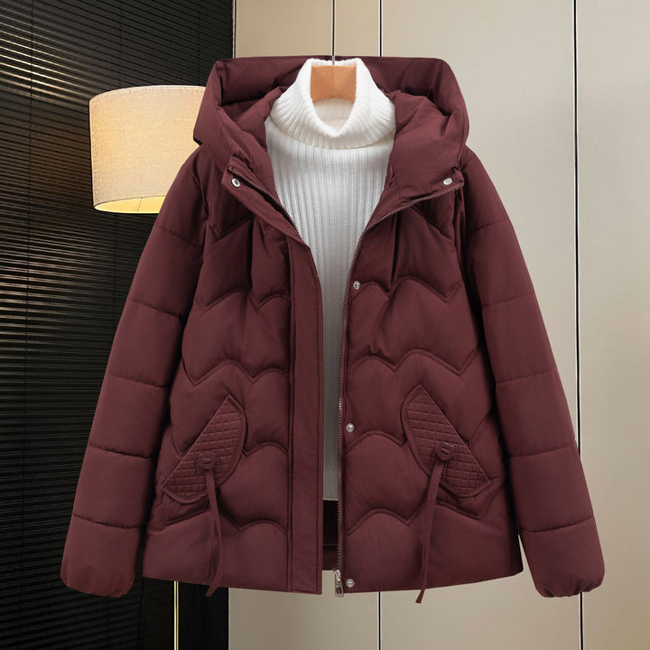 Damen Steppjacke mit Kapuze und Eingrifftaschen Drune