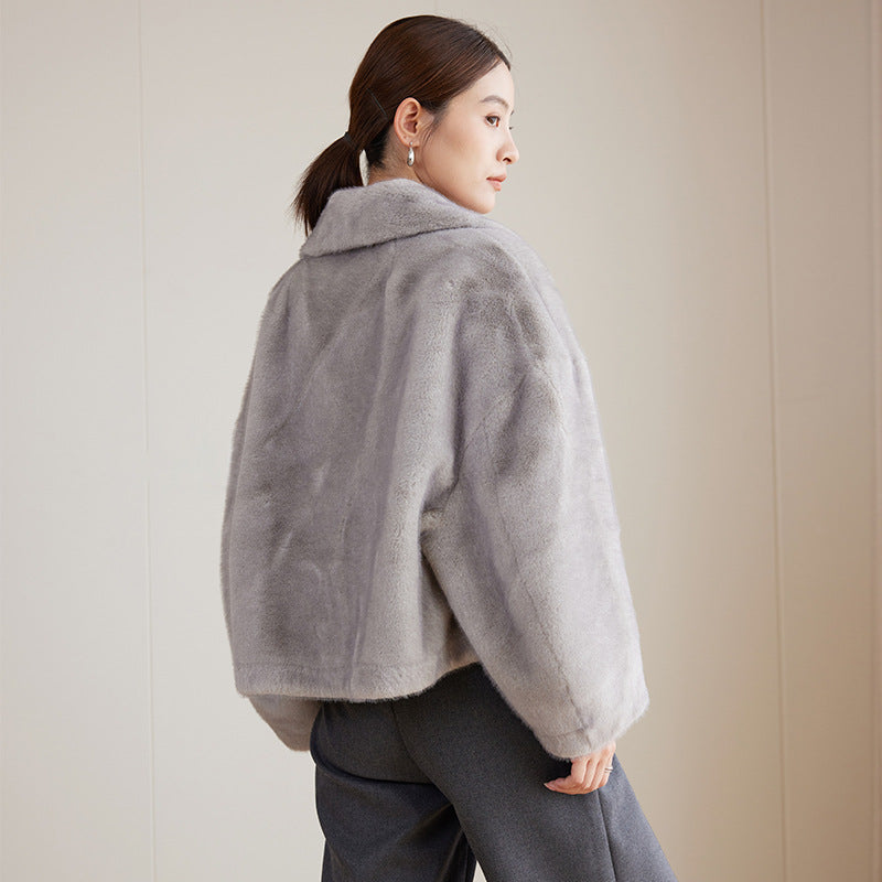 Damen Fleecejacke mit Kragen Drune