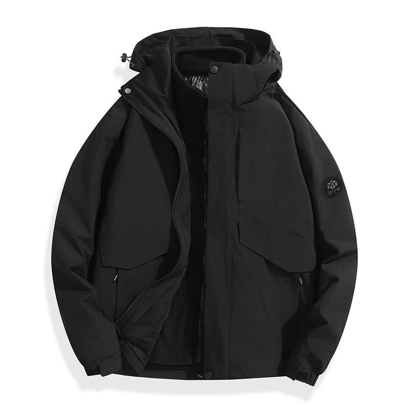 Herren Leichte Softshell-Regenjacke mit herausnehmbarem Fleecefutter, versiegelten Nähten und Multifunktions‑Taschen Drune