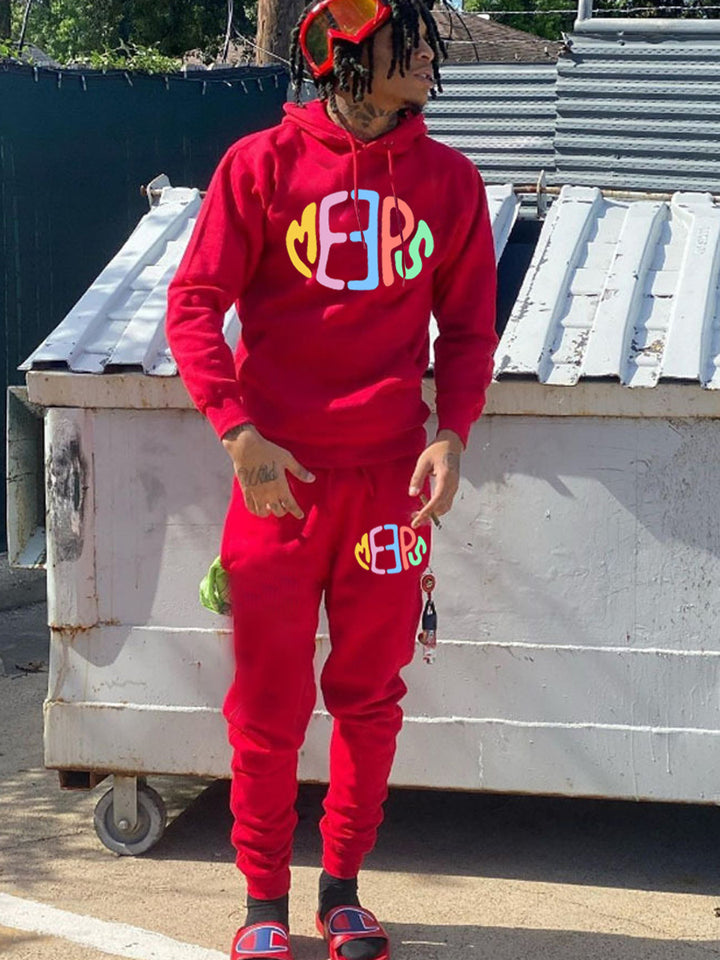 Damen Sportliches Hoodie- und Jogginghose-Set mit auffälligem Schriftzug Drune