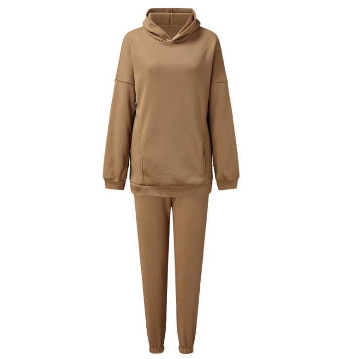 Damen komfortables Fleece-Lounge-Set mit hochgeschlossenem Kragen Drune