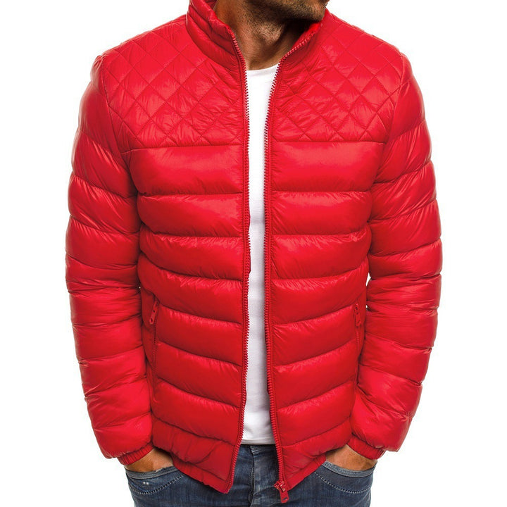 Herren gepolsterte Übergangsjacke mit hohem Kragen und praktischen Reißverschlusstaschen Drune