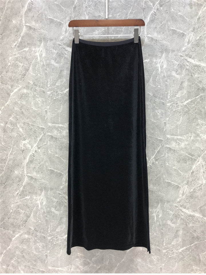 Damen Eleganter Maxirock aus schimmerndem Material Drune