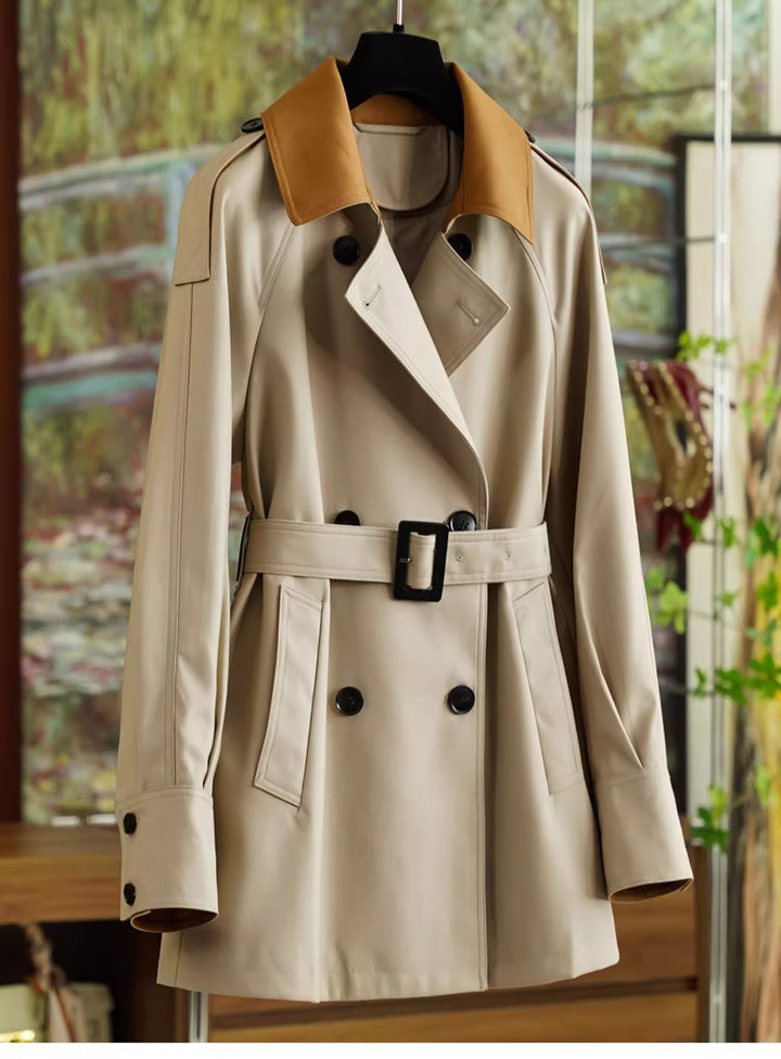 Damen Elegant geschnittene Trenchjacke mit Taillengürtel Drune