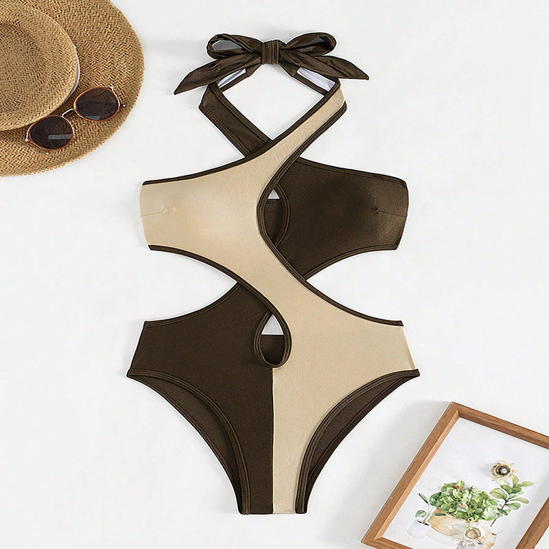 Damen Einteiler Badeanzug mit innovativem Schnitt und sexy Cut-Out-Design Drune