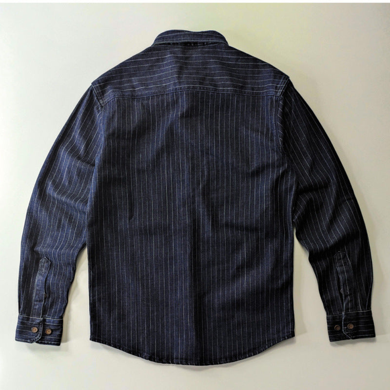 Herren Karierte Denim-Hemdjacke Drune