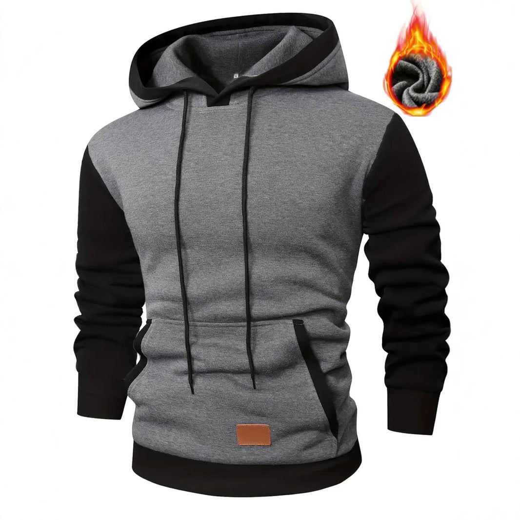 Herren modischer Hoodie mit praktischen Taschen und kontrastrierendem Design Drune