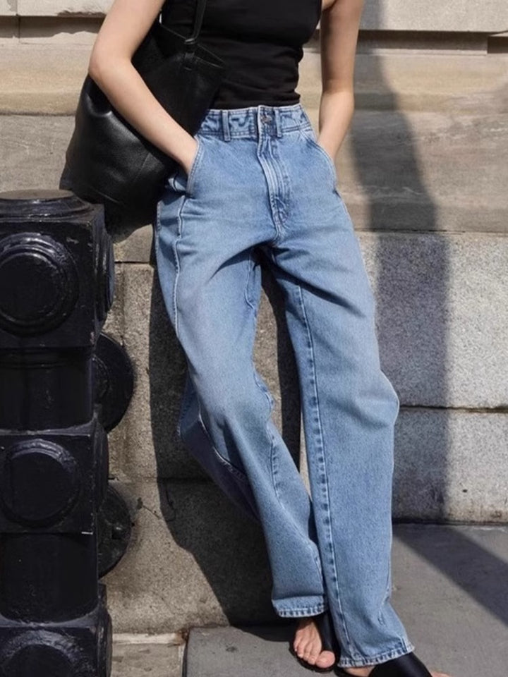 Damen Hoch geschnittene Mom-Jeans Drune