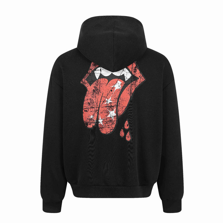 Unisex Kapuzen-Zipjacke im Oversize-Boxy-Schnitt mit Brustemblem Drune