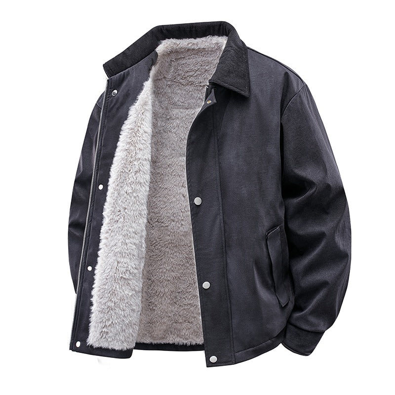 Herren Lässige Kunstlederjacke mit Teddyfutter Drune 1787738670