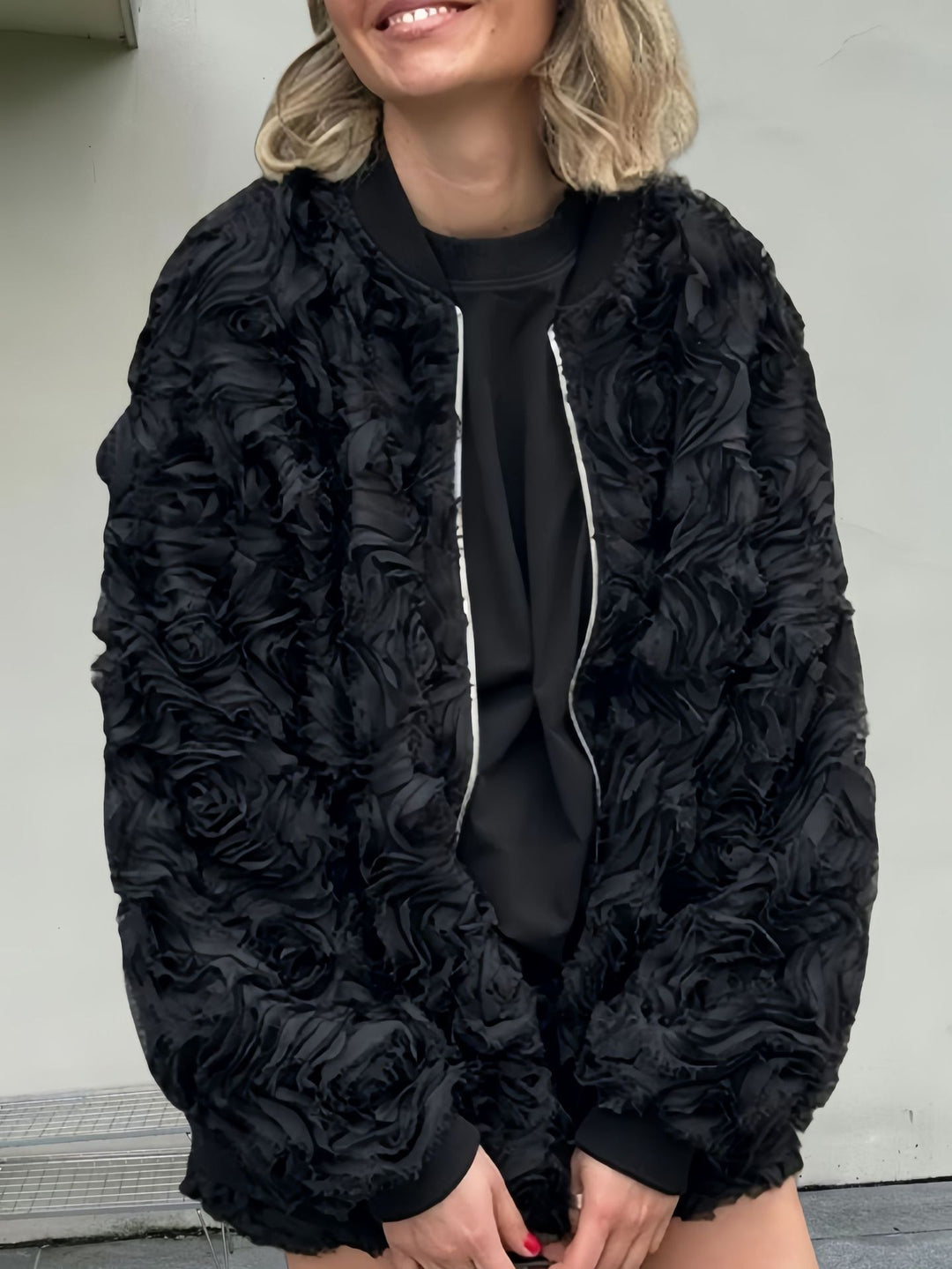 Damen Blumengestaltete Jacke Drune