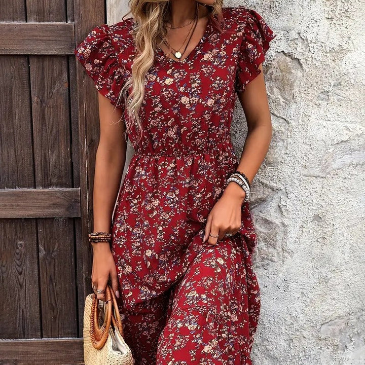 Damen Midikleid mit floralem Design Drune