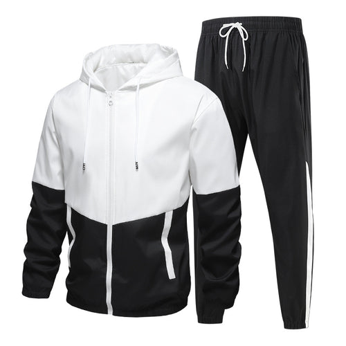 Herren Zweiteiliges Trainingsanzug-Set mit Kapuzenjacke und elastischer Jogginghose Drune