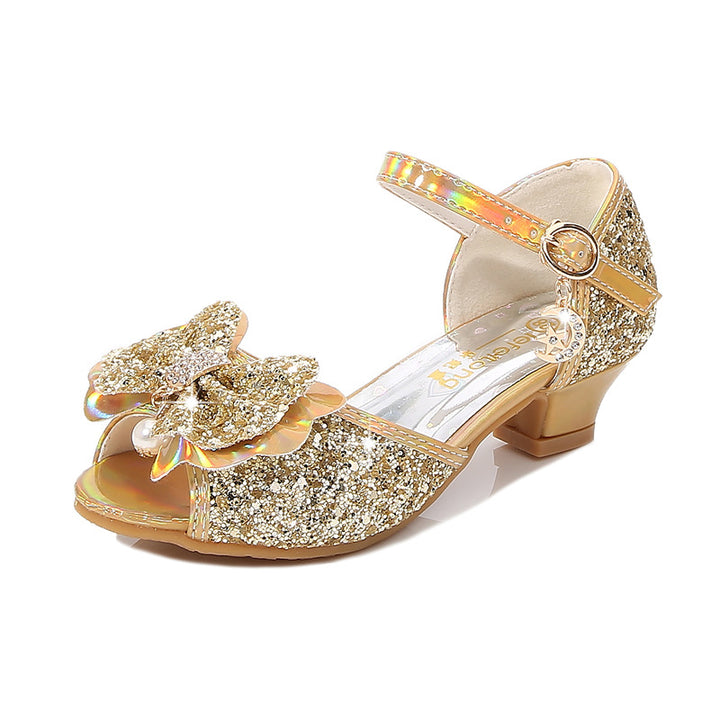 Mädchen Glitzernde Ballerinas mit Schleifenakzent Drune
