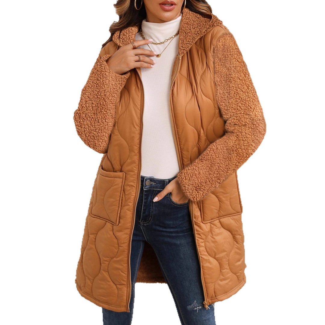 Damen Longjacke mit teddyartigem Futter und praktischen Taschen Drune