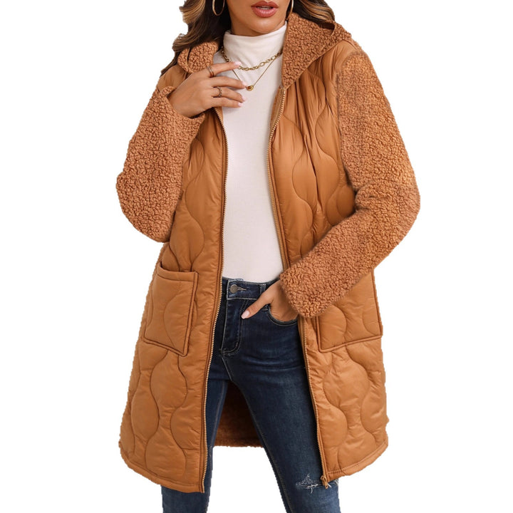 Damen Longjacke mit teddyartigem Futter und praktischen Taschen Drune
