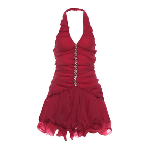 Damen Glamouröses Festkleid mit Paillettenbesatz und ausgestelltem Rock Drune