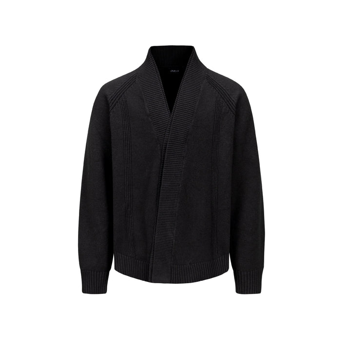 Herren Grobstrick-Cardigan mit Schalkragen und Rippenbündchen Drune